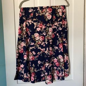 —Large Floral Amelia James Skirt with Pockets